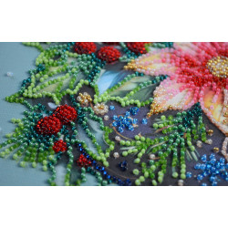 Mid-sized bead embroidery kit - Christmas glow (Deco Scenes) 20x20 cm AAMB-113