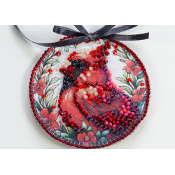 Decoration kit Red cardinal (Winter tale) 13.2x6.6 cm AABT-035