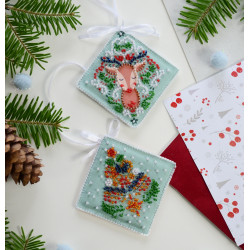 Decoration kit Christmas mood (Winter tale) 13.2x6.6 cm AABT-029