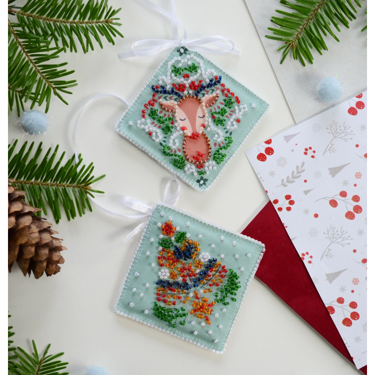 Decoration kit Christmas mood (Winter tale) 13.2x6.6 cm AABT-029