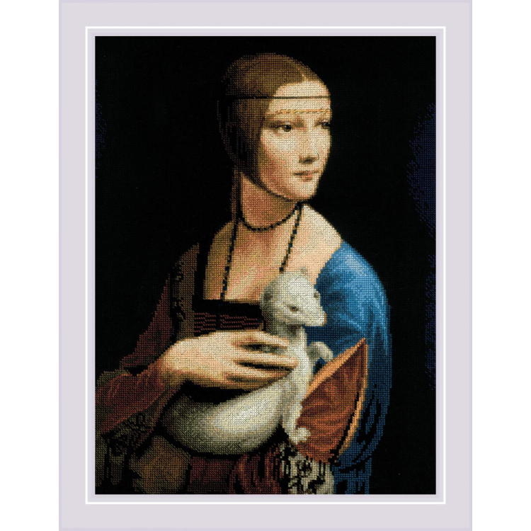 Cross stitch kit "Lady with an Ermine after L. da Vinci's Painting" 30x40 cm SR2222