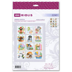 Cross stitch kit "Dog Calendar" 30x40 cm SR2245