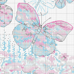 Cross stitch kit Floral Butterfly D70-35448