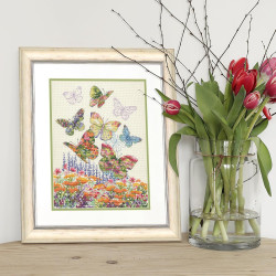 Cross stitch kit Floral Butterfly D70-35448