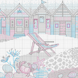 Cross stitch kit Beach Huts D70-35446