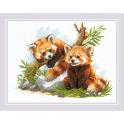 Cross stitch kit Red Panda Cubs 40x30 SR2257