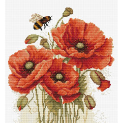 Cross Stitch Kit "The Splendor of Summer Poppies" 24,5x27cm SB7042