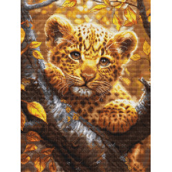 Cross Stitch Kit "Leopard Cub at Sunrise" 25x34cm SBU5068