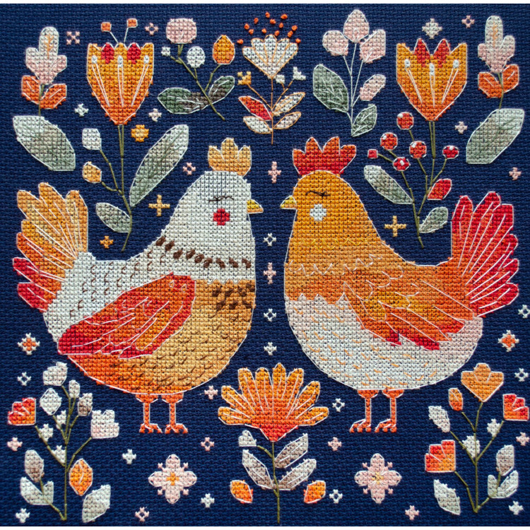 Cross-stitch kits Best hen friends (Deco Scenes) 23x23 cm AAH-247