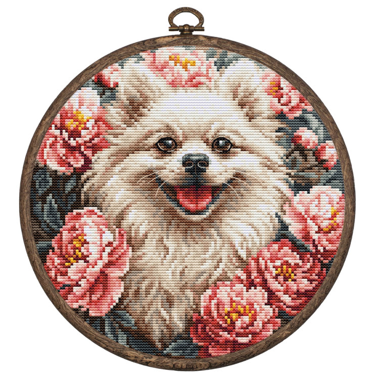 Cross Stitch Kit with Hoop Included "Spitze" 19 x 19 cm SBC237