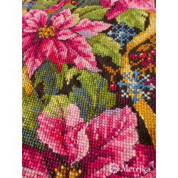 Cross stitch kit "Pink Poinsettia Christmas Stocking" 35x22 cm SK262