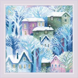 Cross stitch kit "Panel/Cushion Town" 40x40 cm SR2247