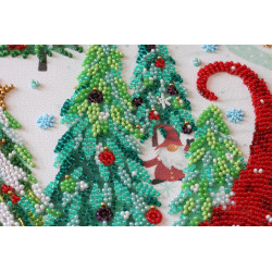 Main Bead Embroidery Kit Visiting the Dwarfs (Winter tale) 27x38 cm AAB-827