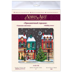 Mid-sized bead embroidery kit - Holiday town (Winter tale) 20x20 cm AAMB-048