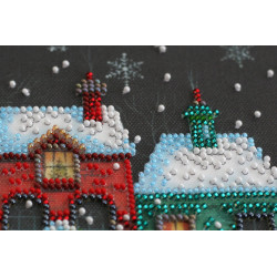 Mid-sized bead embroidery kit - Holiday town (Winter tale) 20x20 cm AAMB-048