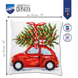 Cross stitch cushion kit Christmas car PN/0199257