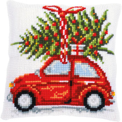 Cross stitch cushion kit Christmas car PN/0199257