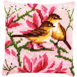 Cross stitch cushion kit Birds and magnolia PN/0191035