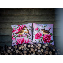 Cross stitch cushion kit Birds and magnolia PN/0191035