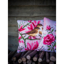 Cross stitch cushion kit Birds and magnolia PN/0191035