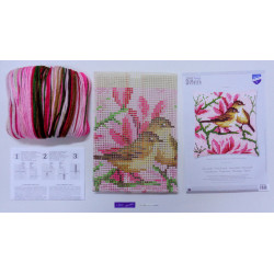 Cross stitch cushion kit Birds and magnolia PN/0191035