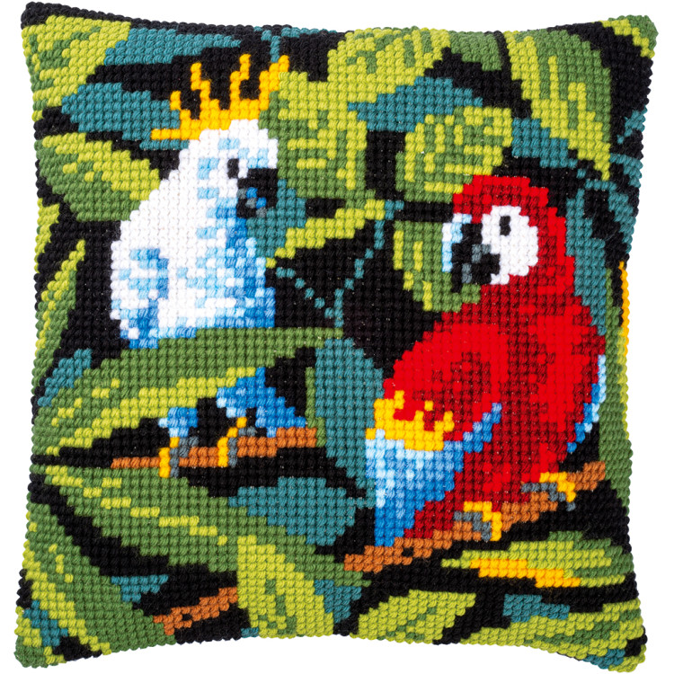 Cross stitch cushion kit Tropical birds PN/0186881