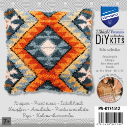 Latch hook cushion kit Boho ethnic print PN/0174512