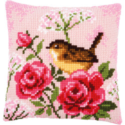 Cross stitch cushion kit Bird and roses PN/0166318