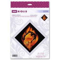 Cross stitch kit "Flaming Phoenix" 20x20 cm SR2259