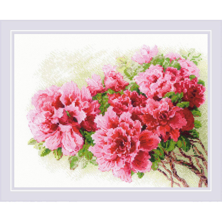 Cross stitch kit "Gorgeous Azalea" 30x24 cm SR2258