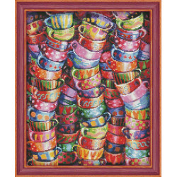 IŠPARDAVIMAS (nebegaminamas) Deimantinio dažymo rinkinys Bright Tea Time 40х50 cm AZ-1560