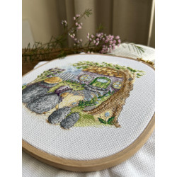 Cross stitch kit "Housewarming. Hedgehogs" SANN-33