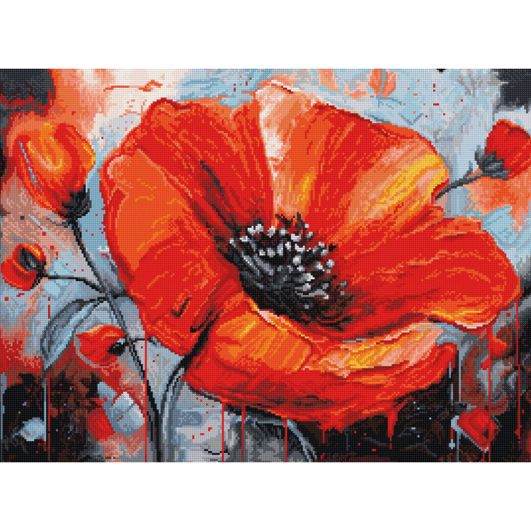 Cross Stitch Kit "The Passion of Poppies" 43x32cm SB7045