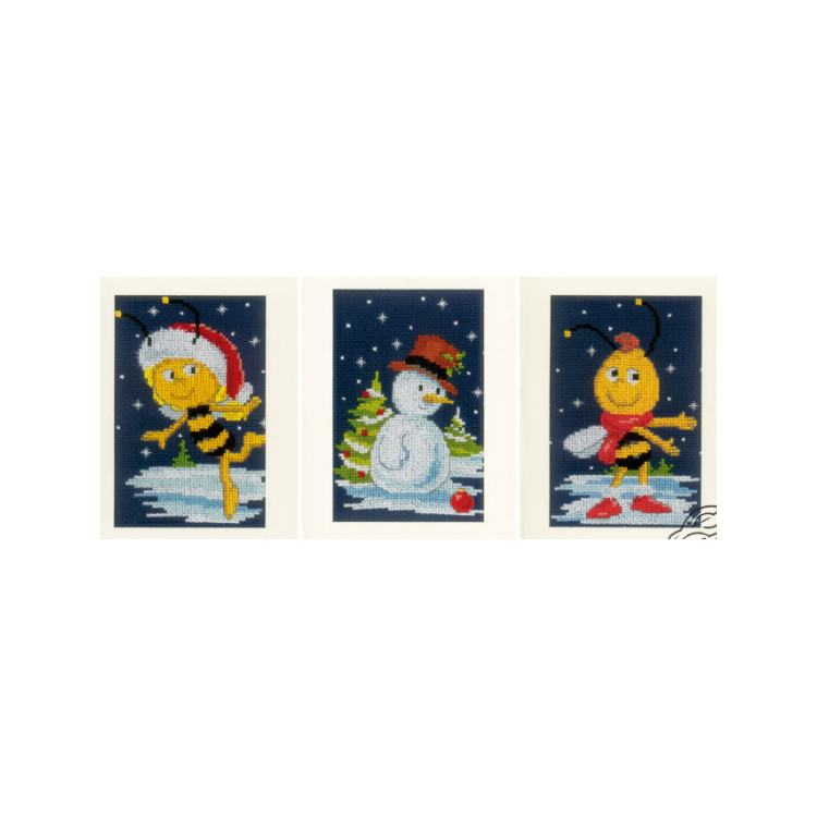 Cross stitch kit Snow with Maya&Willy set of 3 PN/0154076