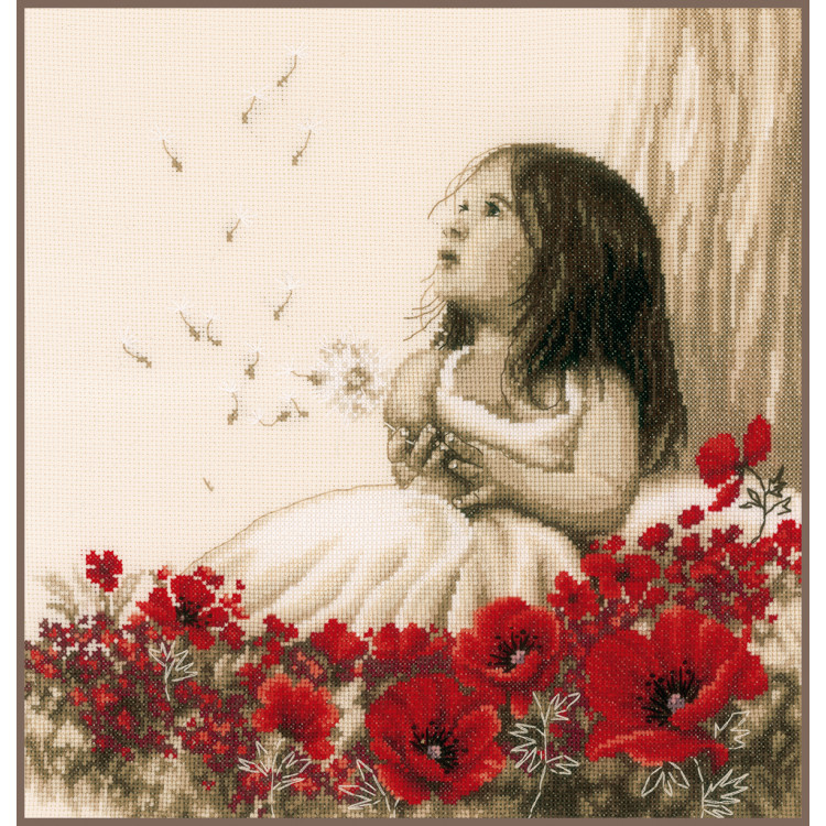 Counted cross stitch kit "Girl in a poppy field" PN/0184269