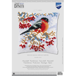 Cross stitch cushion kit "Goldfinch in winter" PN/0188511