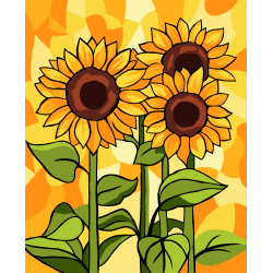 2024Malen-nach-Zahlen-Set „Sonnenblumen“ 16,5x13 cm MINI306