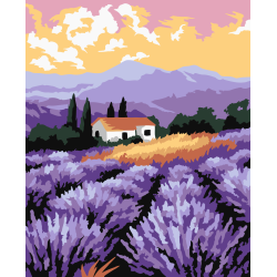 2024Paint by Numbers kit "Lavender landscape" 16.5x13 cm MINI319