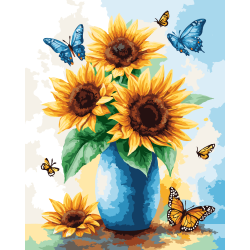 2024Paint by Numbers kit "Bright sunflowers"  40x50 cm W089