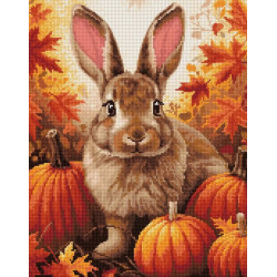 Diamond painting with subframe "Rabbit in pumpkins" 40x50 cm DP416