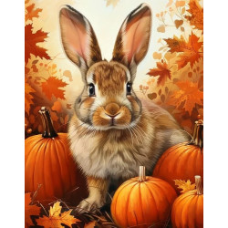 Diamond painting with subframe "Rabbit in pumpkins" 40x50 cm DP416