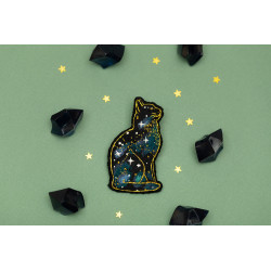 Cross stitch kit PANNA "Space cat brooch" PJK-2274