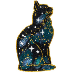 Cross stitch kit PANNA "Space cat brooch" PJK-2274