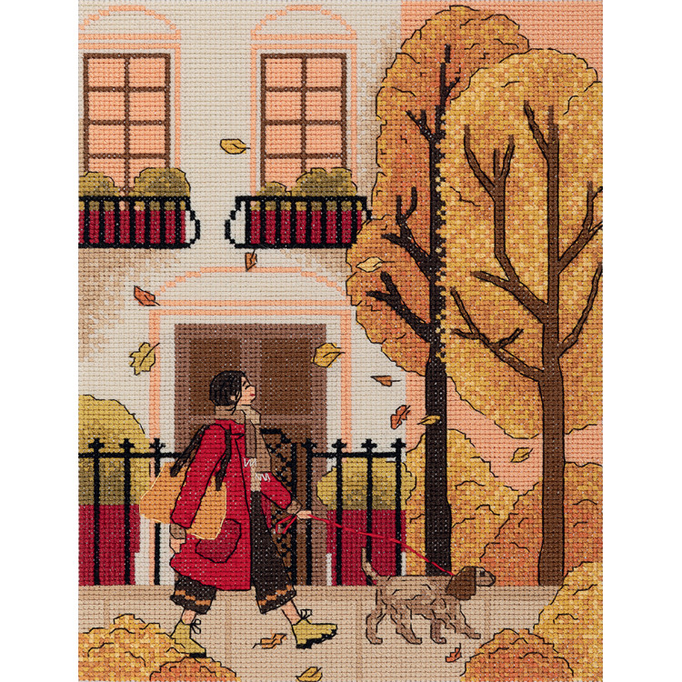 Cross stitch kit PANNA "Fall walk" PGM-7482