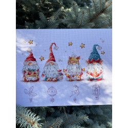 Cross stitch kit "Christmas gnomes" SANR-55