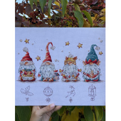 Cross stitch kit "Christmas gnomes" SANR-55