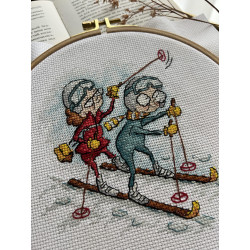 Cross stitch kit "Grandmothers skiers" SANB-24