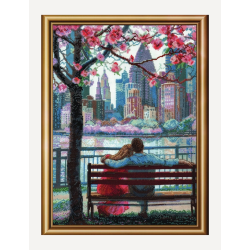 Cross stitch kit - Aine collection "Blooming New York" 30x40 cm SRA1015