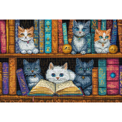 Cross stitch kit Bookshelf 32x22cm SLETIL9917