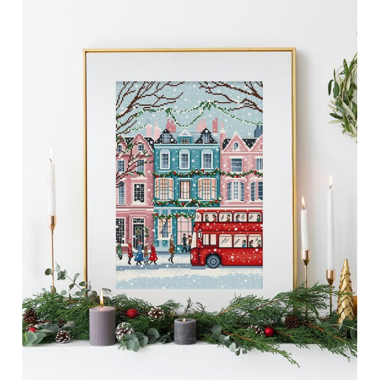 Cross stitch kit London Snowfall 19x27cm SLETIL9919